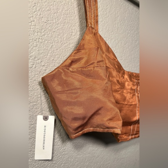 NWT ANTHROPOLOGIE | Seamed Corset Women’s Mango Red Orange - Picture 7 of 13
